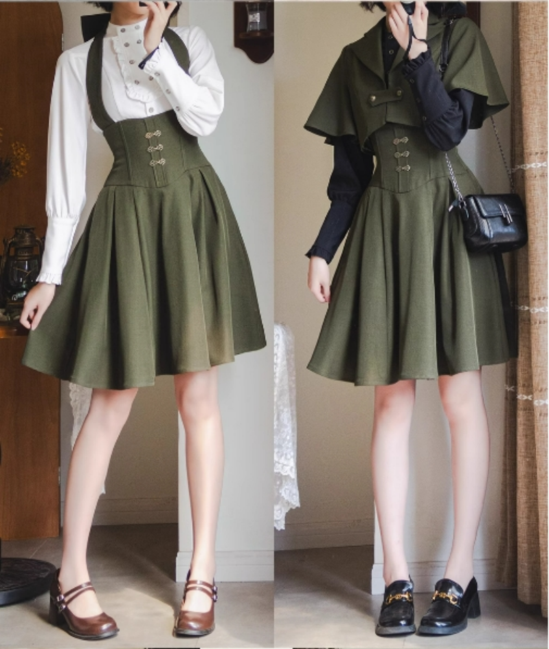 Vintage Lolita Fishbone Halter Skirt and Autumn Jacket - image 34