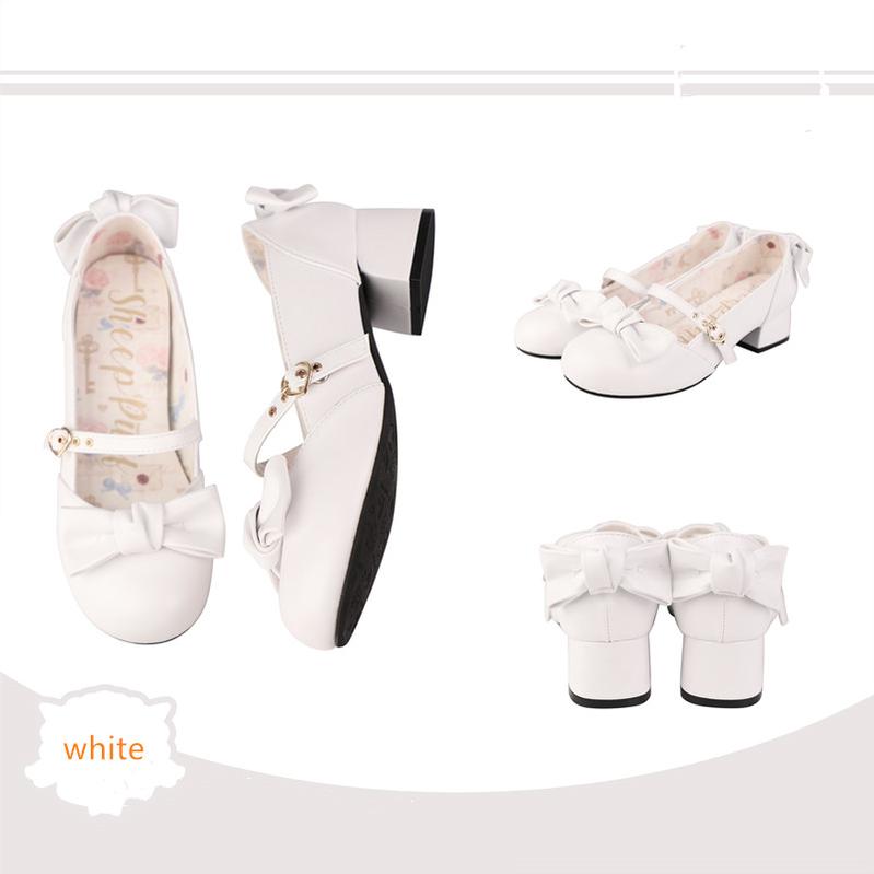 Elegant Lolita Bownot Retro High Heel Shoes - image 12