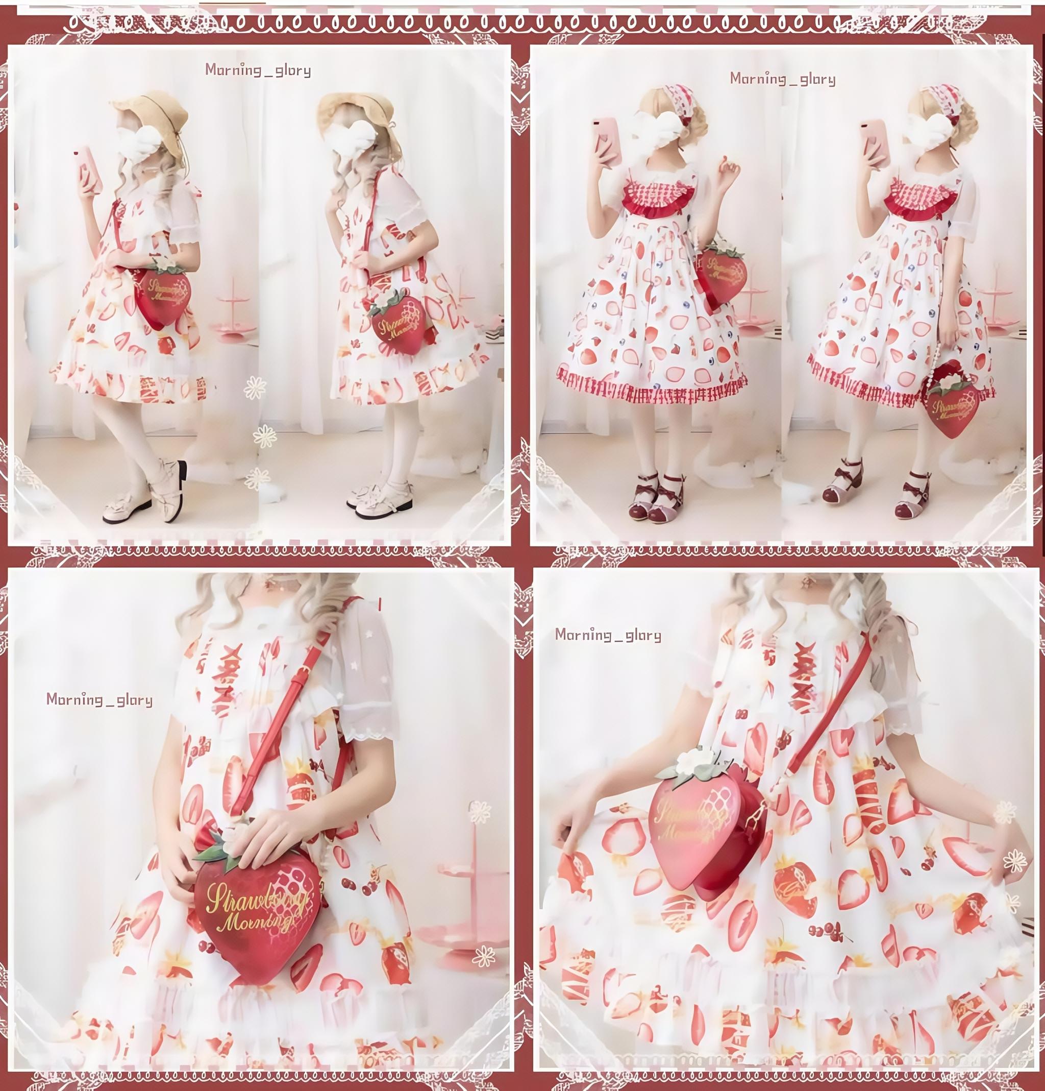 A Strawberry - Sweet Lolita Crossbody Bag Strawberry Printed Handbag - image 10