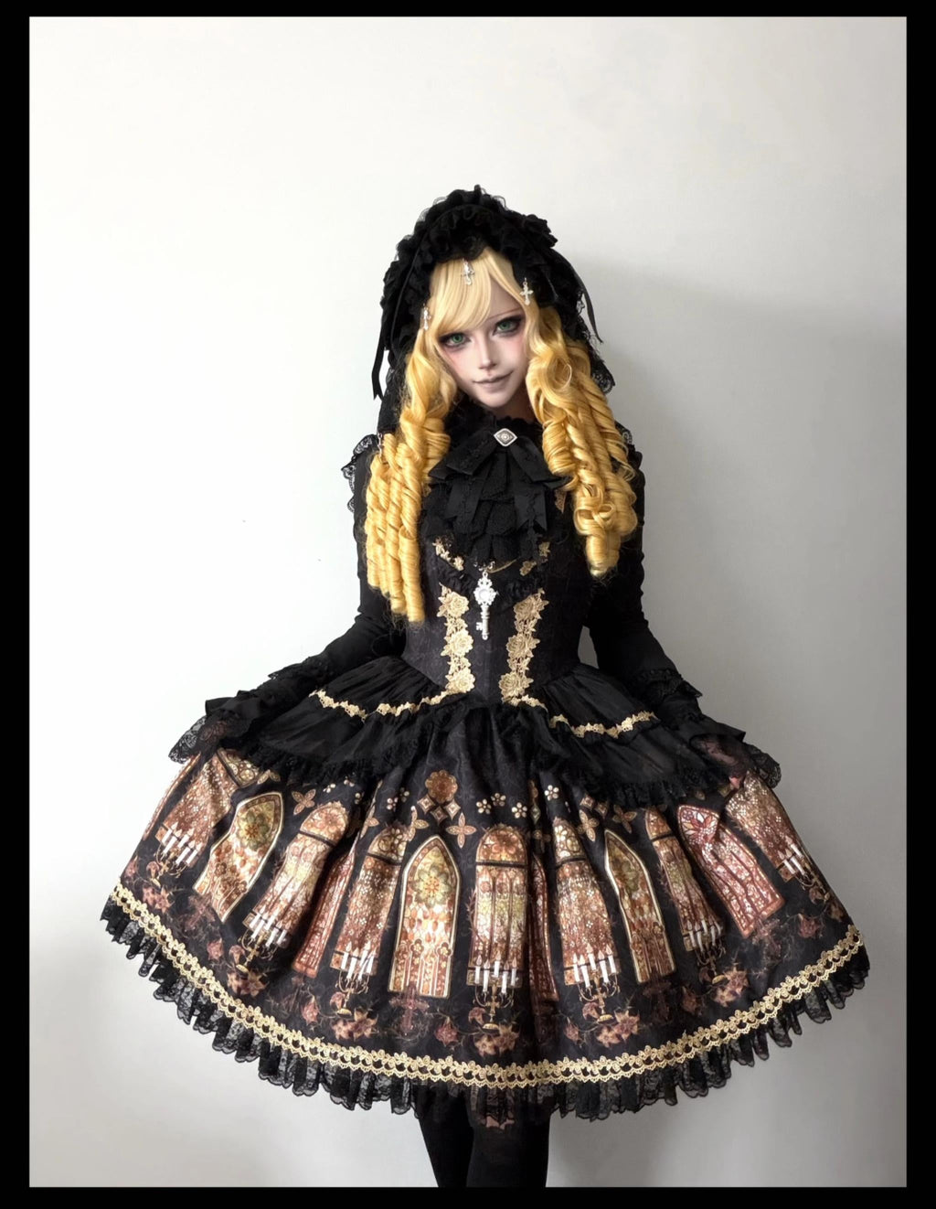 Temple Stained Glass Gothic Lolita JSK and Blouse Set - image 6