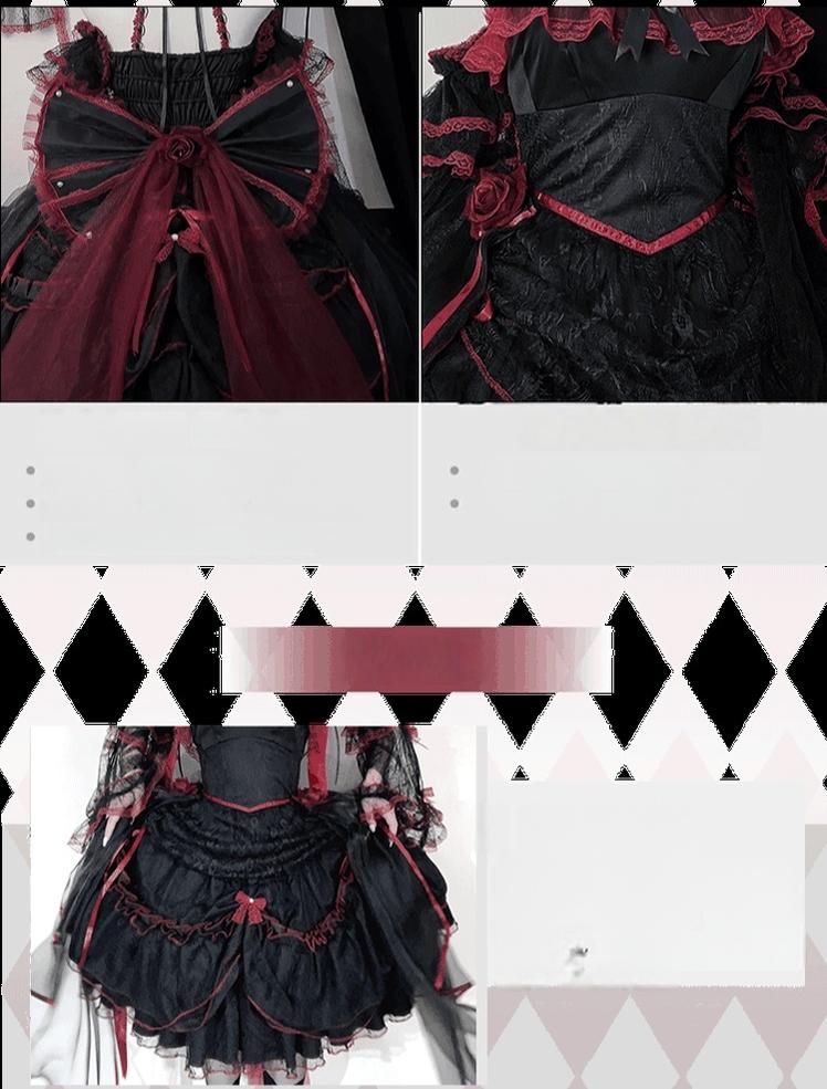 Cascading Poetry - Gothic Lolita JSK Dress, Lace & Tiered Hem - image 14