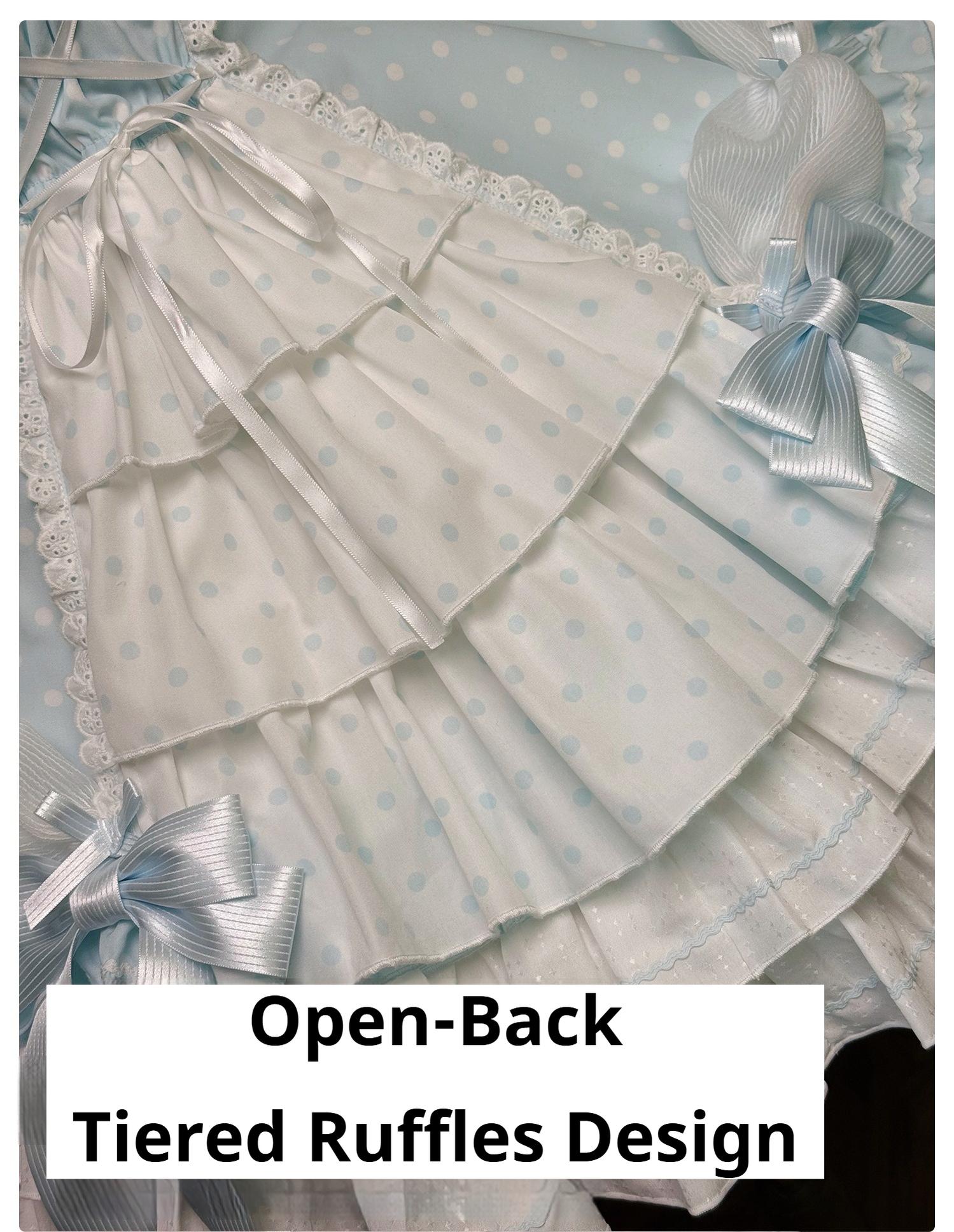 Old School Lolita Halter Neck OP Dress, Polka Dot Accent - image 40