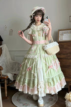Tulip Blossom Field - Pastoral Sweet Lolita JSK Dress with Belt - image 1