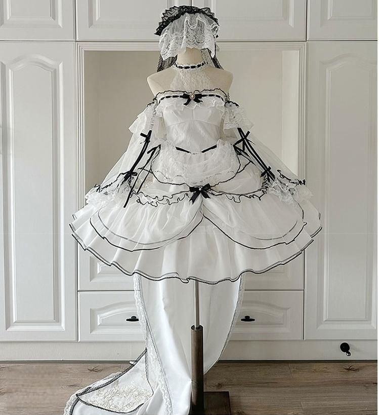 Layered Poem Wedding Sweet Plus Size Lolita JSK Dress Set - image 6