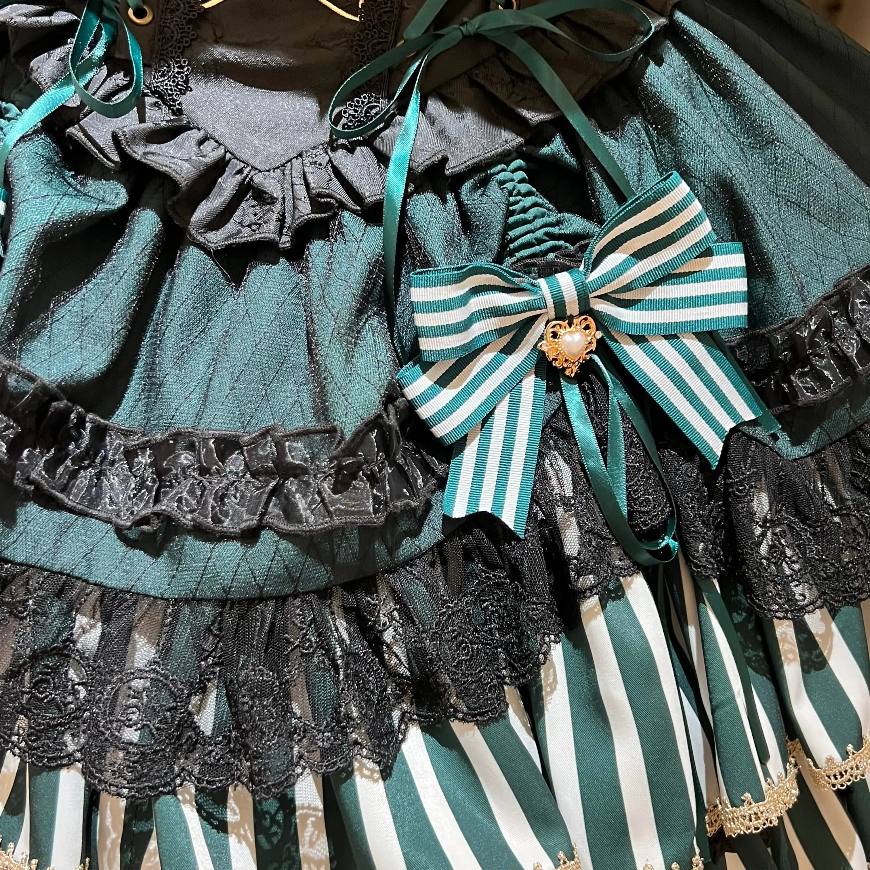 Star Track Academy Stripe Corset Gothic Lolita SK Dress Set - image 12