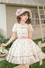 Fragrant Old Dream - Pink Bellflower Lolita OP and JSK Dress - image 6