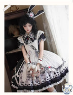Alice - Kawaii Lolita OP Dress, Rabbit & Playing Card Motifs - image 29
