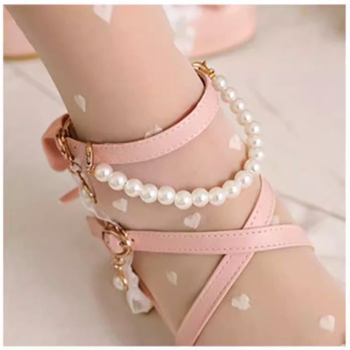 Plus Size Qi Lolita Shoes Bow Pearl Lolita Sandal - image 19