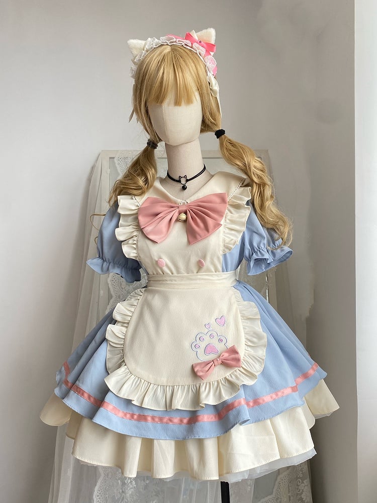 Kitty Paw Embroidery Sweet Lolita Apron Dress - image 1