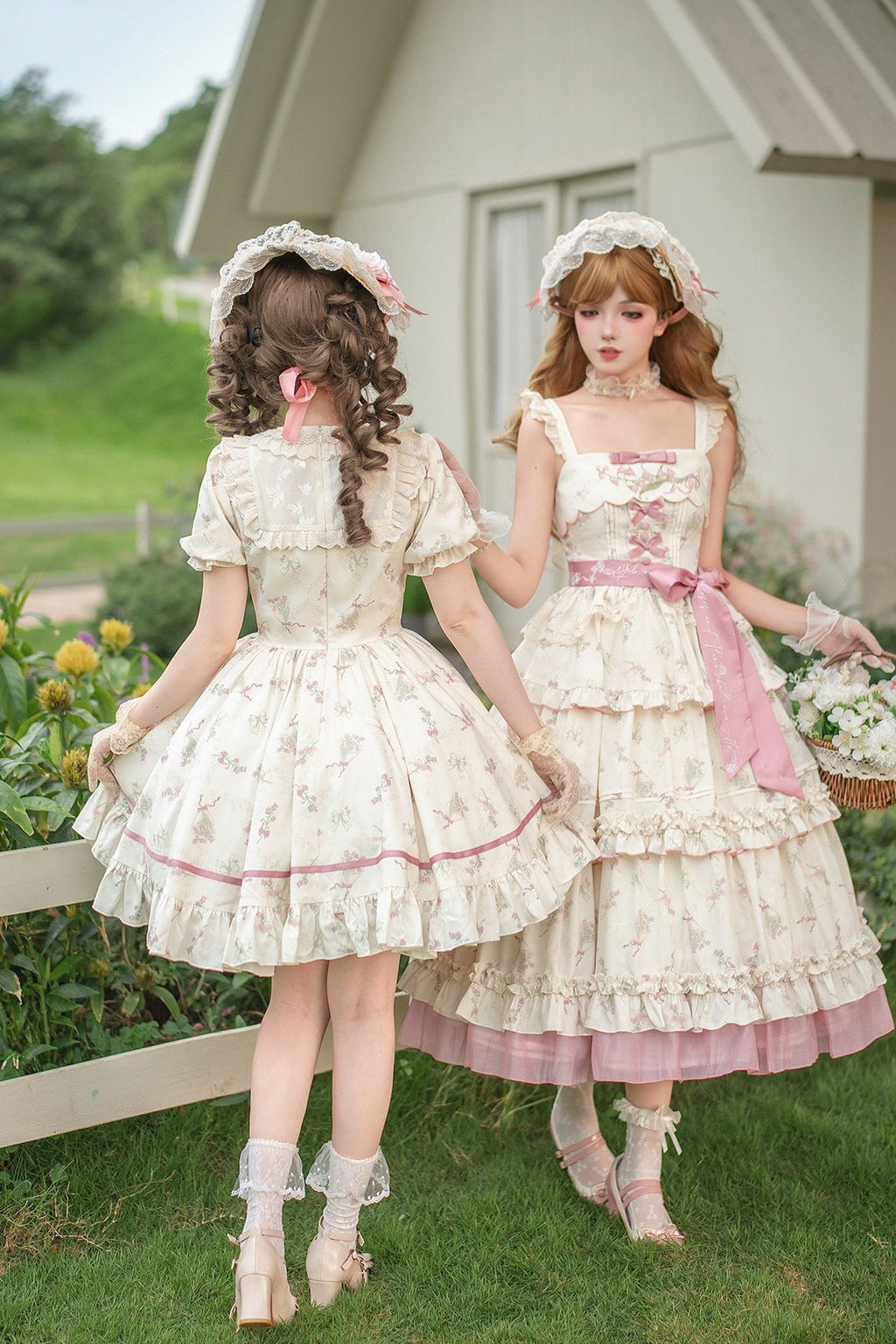 Fragrant Old Dream - Pink Bellflower Lolita OP and JSK Dress - image 13