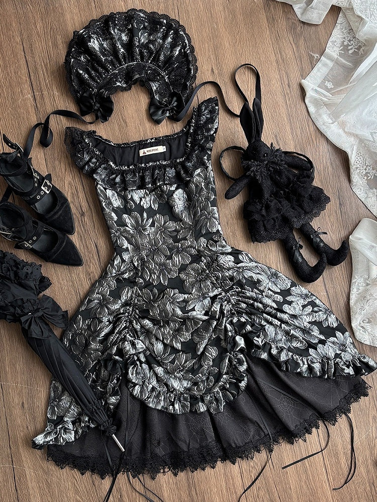 Silver and Black Ruffled JSK Gothic Lily - Miss Point - image 7
