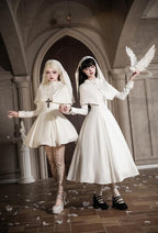Nihil - Gothic Nun Lolita OP Dress, Irregular Hem Cape and Accessories - image 21