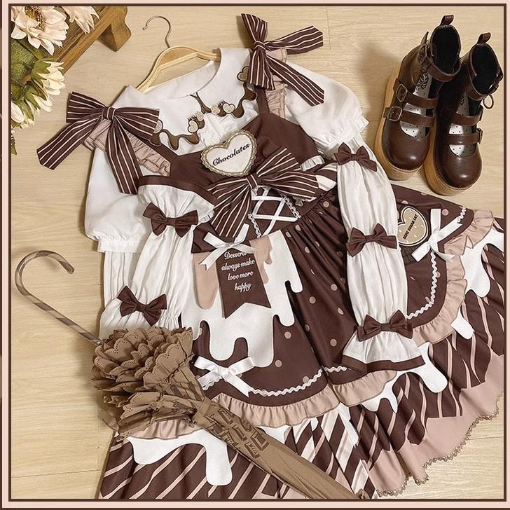 Chocolate Milk Pie - Sweet Lolita JSK Dress Summer Salopette - image 22