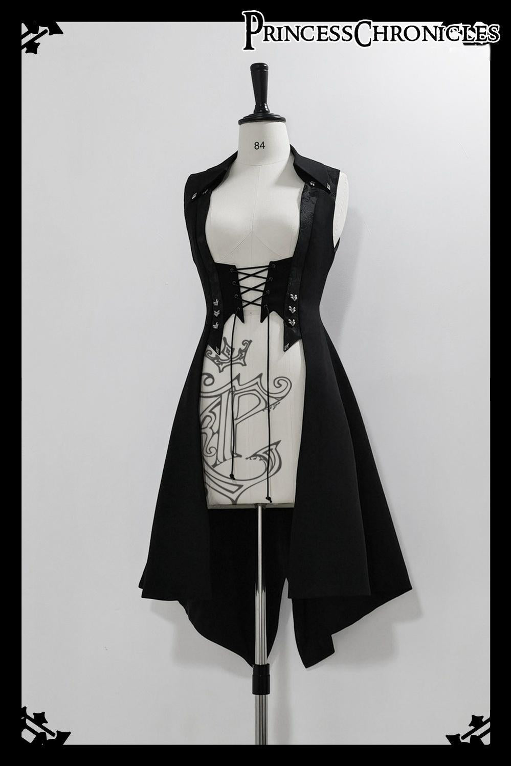 Red and Black 4.0 - Ouji Lolita Long Vest & Red Blouse - image 16