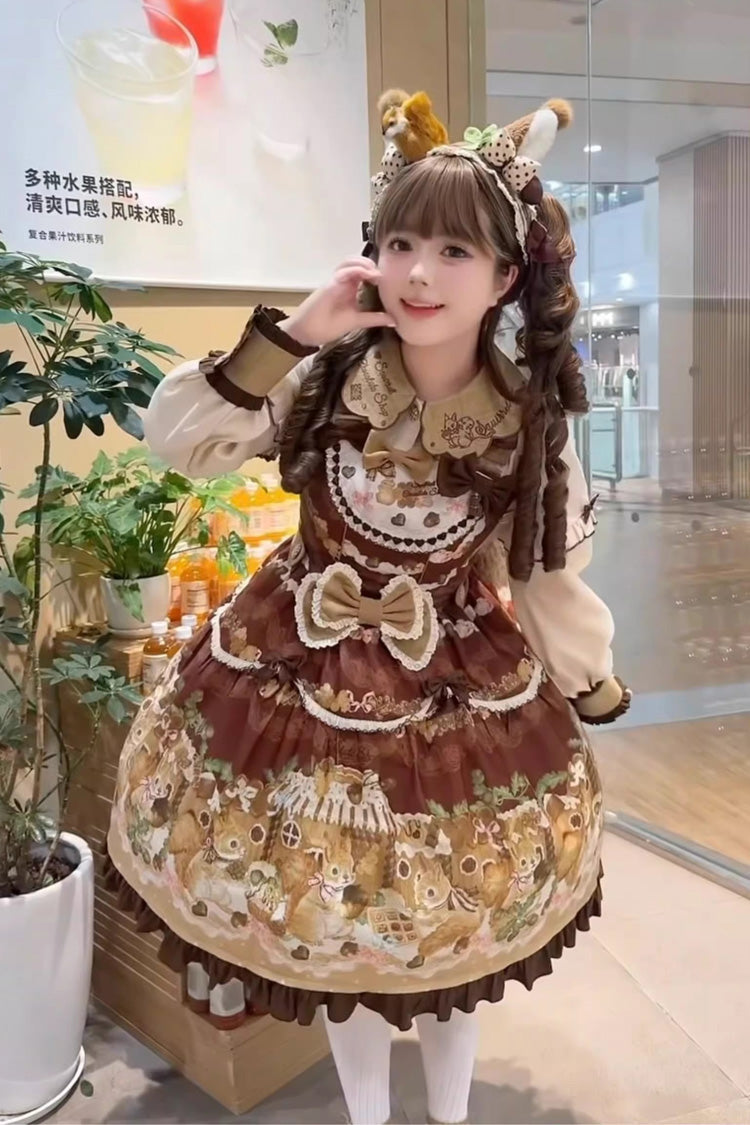 Squirrel Chocolate Shop - Sweet Lolita Dress & Blouse Set - image 5