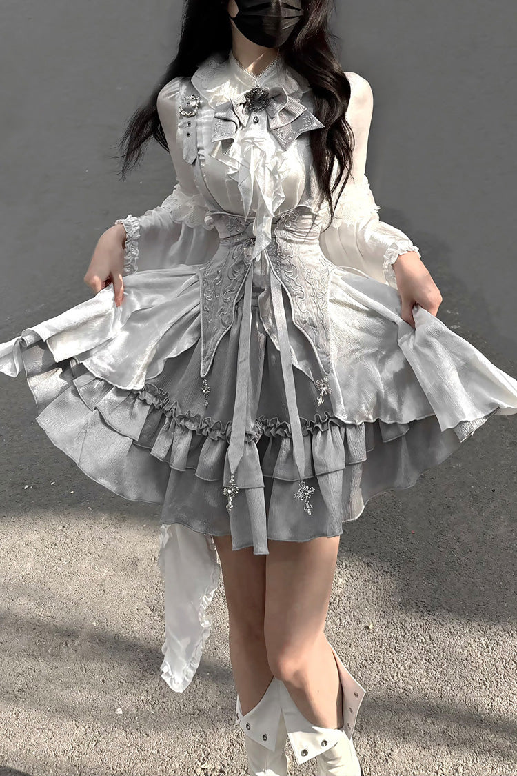The Silver Key Gothic Lolita Blouse, Skirt and Waist Corset Collection - image 2