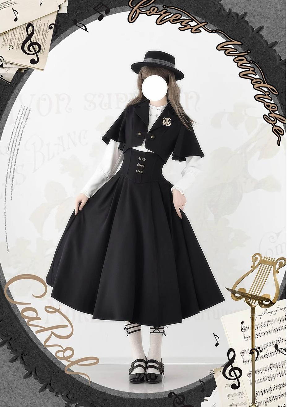 Vintage Lolita Fishbone Halter Skirt and Autumn Jacket - image 22