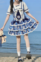 Glory of the Dog - Sweet Lolita Navy-Collar OP Dress in 2 Blues - image 11