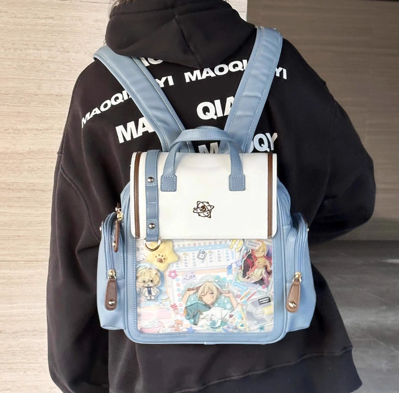 Kawaii Lolita Large-Capacity Ita Backpack with Mini Pocket and Grid Board - image 9
