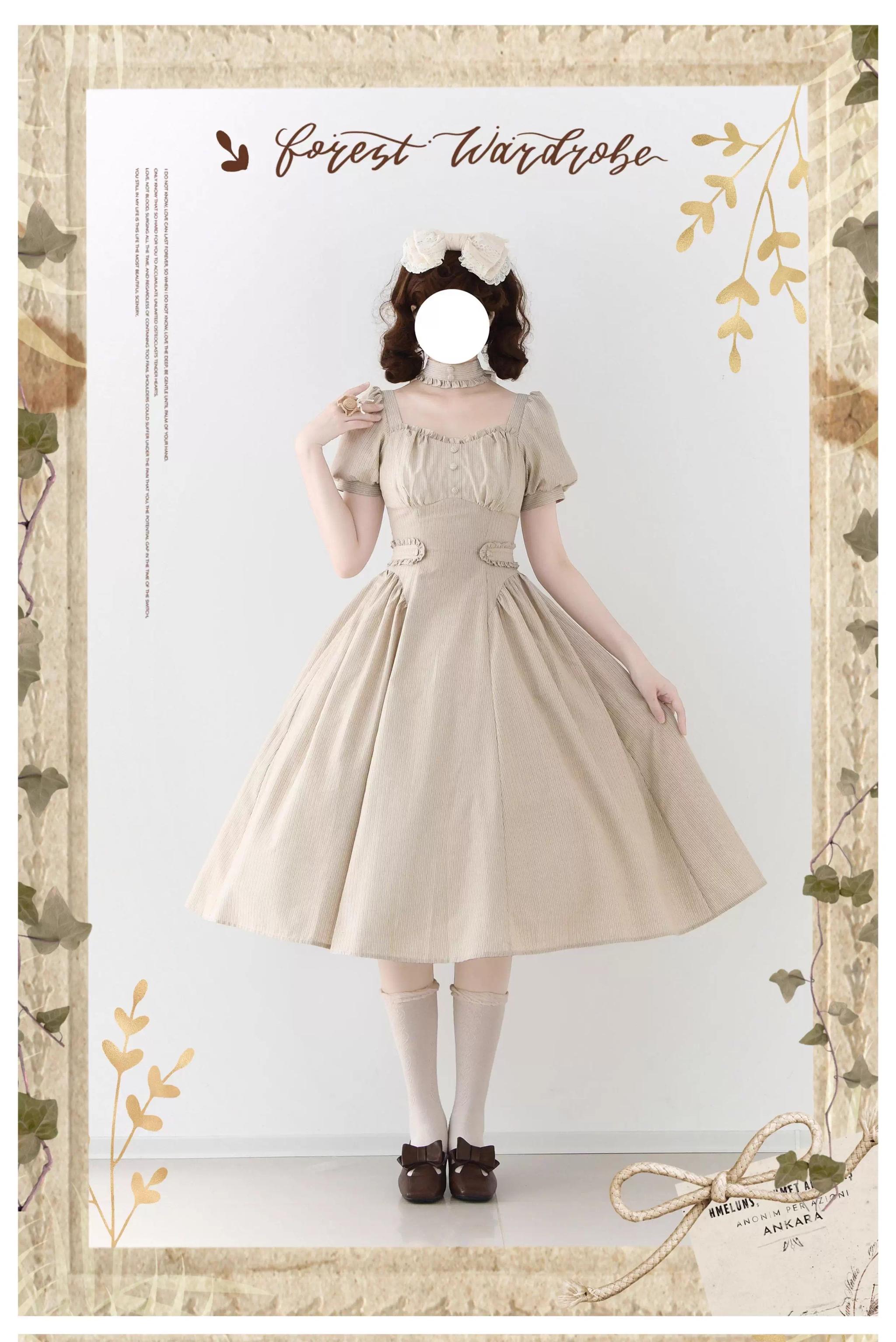 Chantilly Forest - Classic Lolita OP Dress With Square Neck & Underskirt - image 36