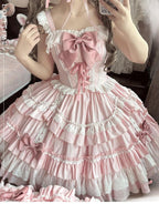 Sweet Mousse - Sweet Lolita JSK in Playful Colors with Bow Decoration - image 5