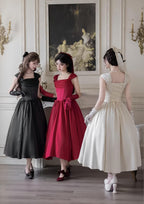For Beloved - Classic Lolita Satin JSK Dress Set, Fishbone Waist - image 2