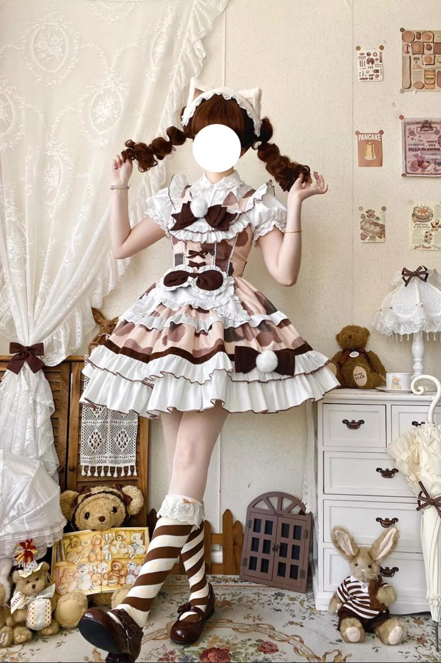Calico Cat - Winter Kawaii Lolita Print JSK - image 10