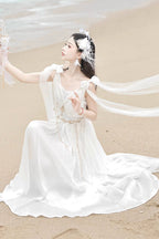 Messenger of God Greek-Inspired Elegant Lolita Long JSK Dress in White - image 8