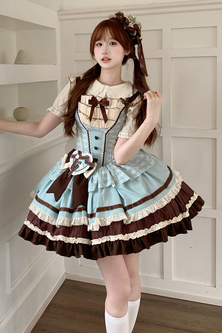 Mint Chocolate Sweet Lolita JSK Dress in Green and Brown - image 1