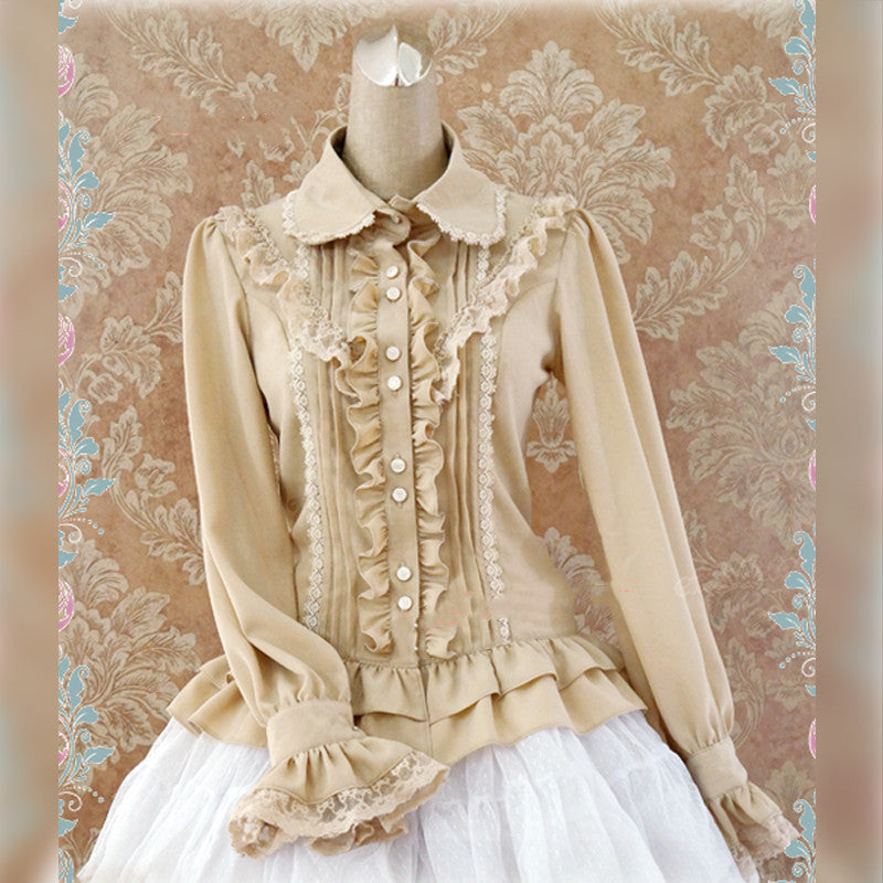 Elegant Lace-Up Back Lolita Blouse - image 3