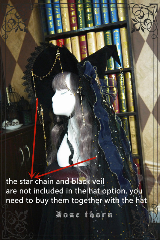 Twinkle Veil Lolita Halloween Witch Hat - image 4
