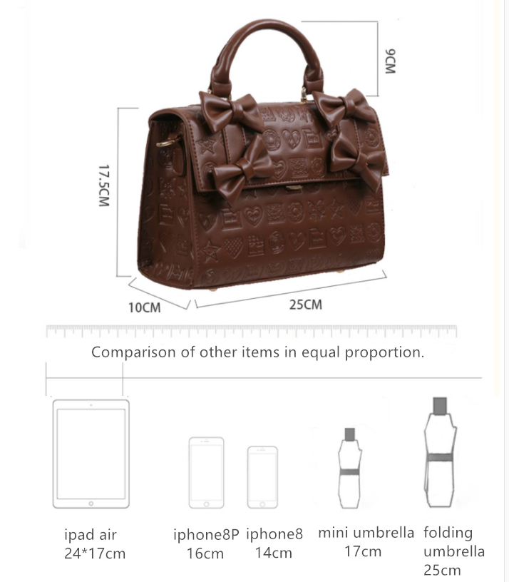 Sweet Heart Embossed Chocolate Lolita Bag - image 6