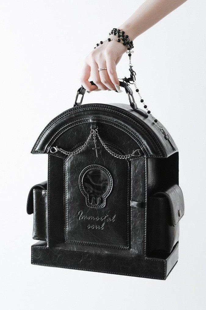 Skull Tombstone - Gothic Ita Shoulder Bag - image 1