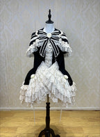 Silver Butterfly Amber - Black Gothic Lolita OP Full Set - image 10