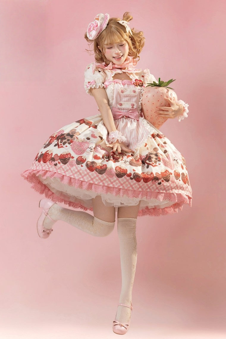Peach Berry Charm - Sweet Lolita OP Dress and Accessories - image 8
