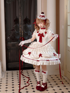 Paria Cream Strawberry Satin Lolita OP Dress and Accessories - image 29