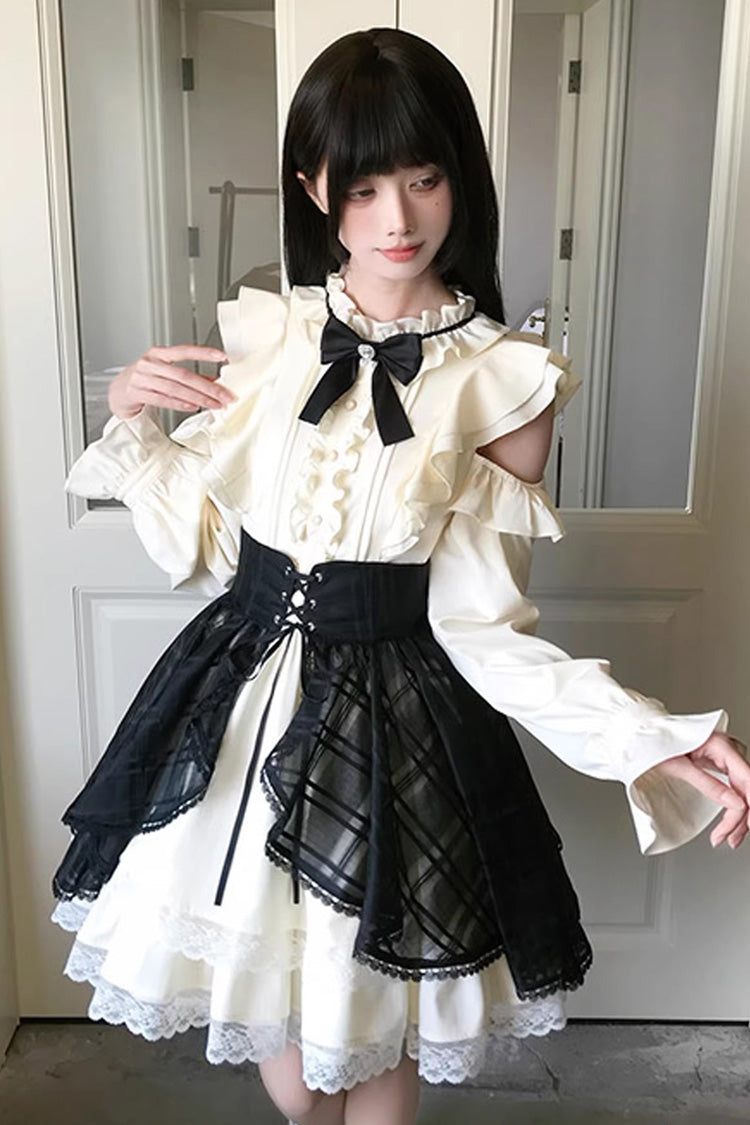 Dark Chocolate Champagne - Sweet Lolita Dress & Overskirt Set - image 3