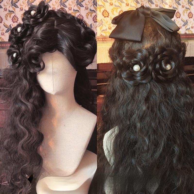 Gypsy Rose - Black Retro Lolita Curly Wigs Fluffy Sheep Curl Wigs - image 8