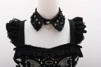 Metallic Angel Black Gothic Lolita Top and Ruffled Skirt Set - image 25