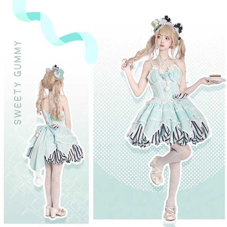Sweety Gummy - Sweet Lolita JSK Dress Big Bow Flower Bud Lolita Dress - image 7