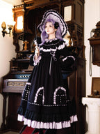 Witch Lilith - Ruffled Collar Gothic Lolita OP, Witch Hat - image 5
