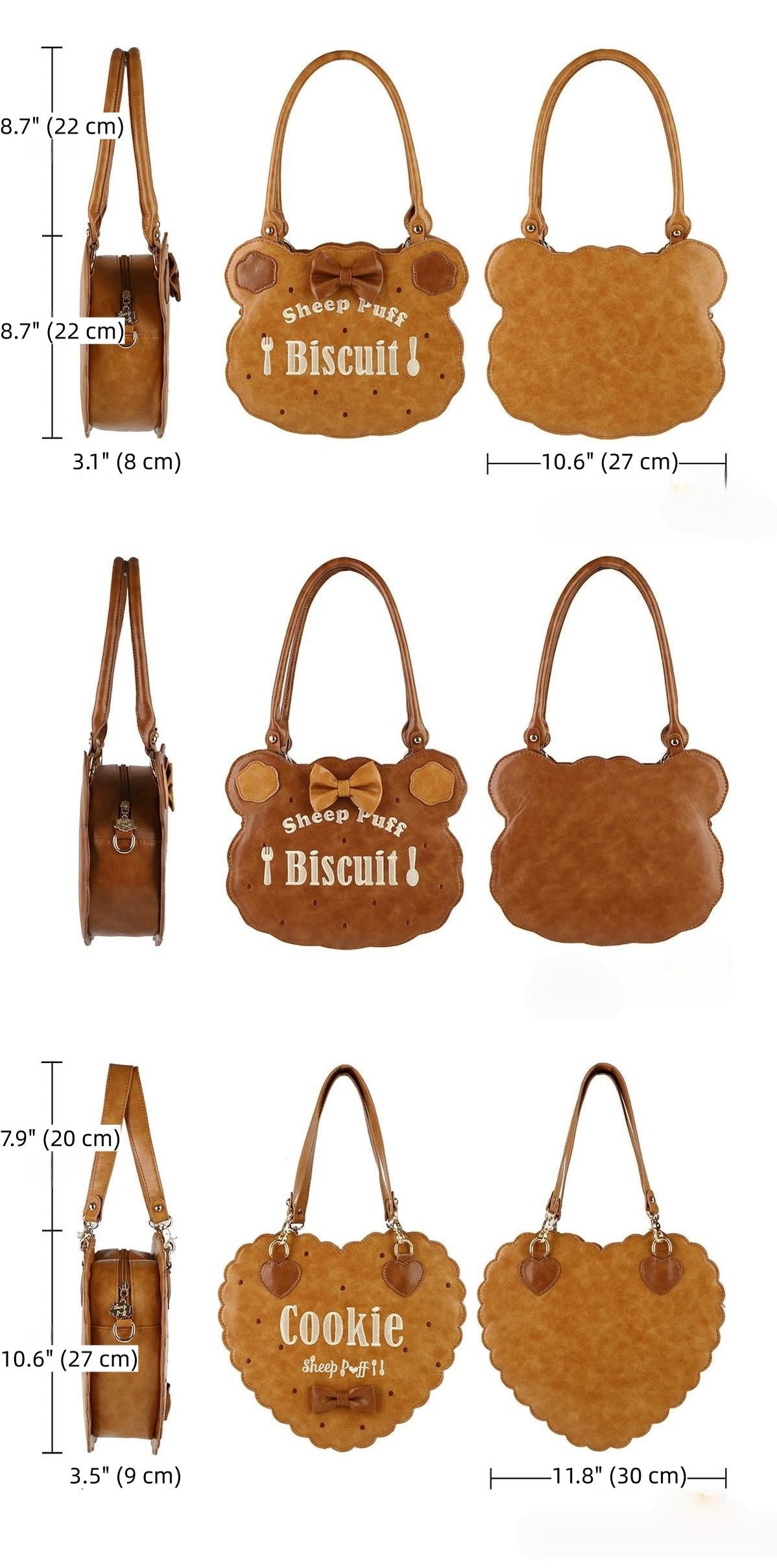 Bear Cookies - Kawaii Lolita Bag, Embroidery & Bow - image 8