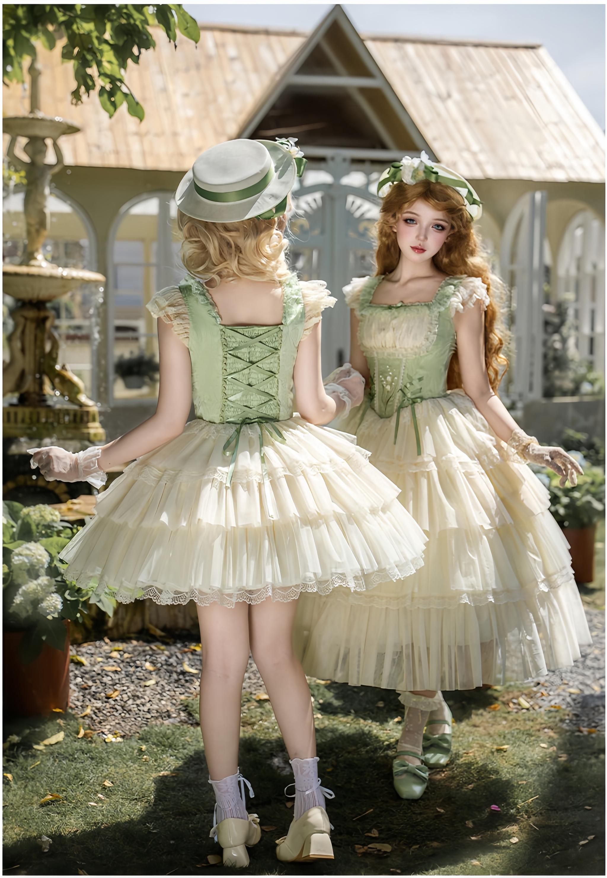 Lily of the Valley Whisper - Embroidered Classic Lolita Corset JSK Dress - image 2