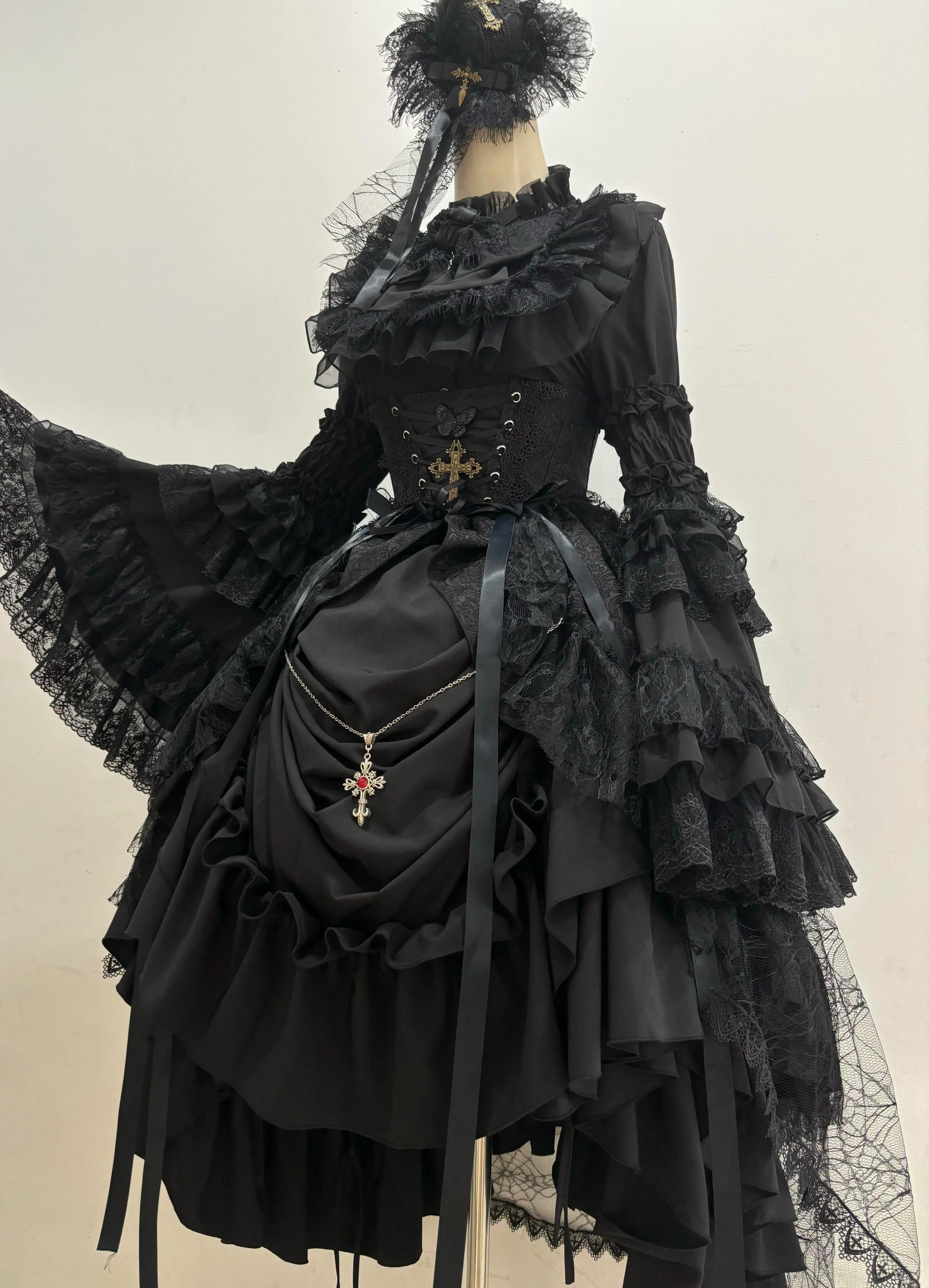 Eternal Taboo - Gothic Lolita Dress with Princess Sleeve Shirt - image 2