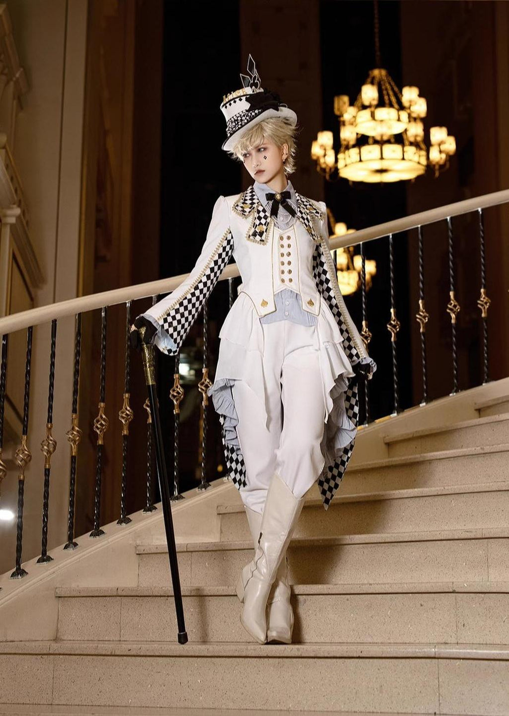 Lost Alice - Ouji Lolita Coat Checkered Prince Outwear - image 3