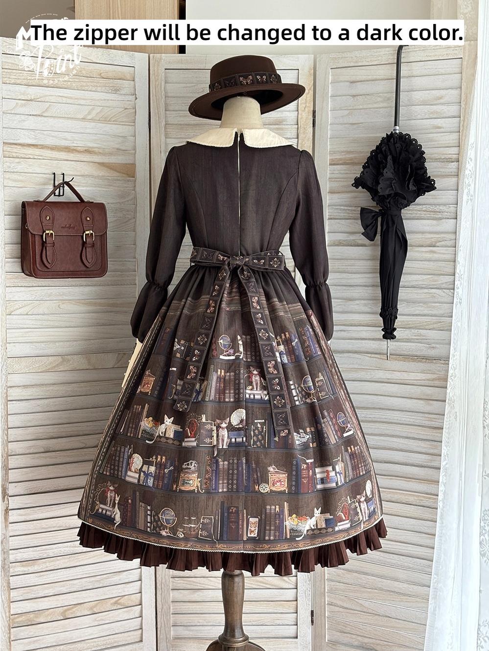 German Bookshelf - Classic Lolita OP Dress & Detachble Cape - image 30