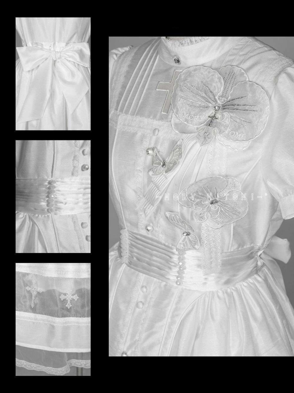 Ghost Orchid - Gothic Lolita OP Dress, Embroidered Cross - image 9