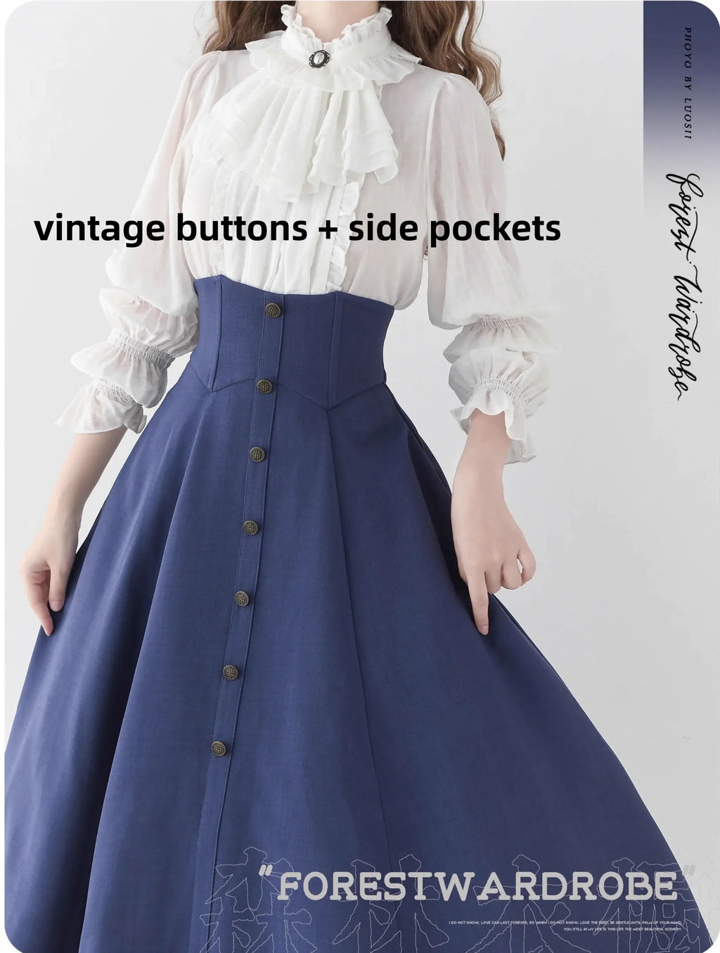 Forest Revelation - Classic Lolita Fishbone Long Skirt, Side Pockets - image 12
