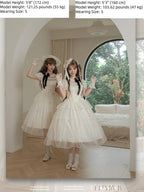 White Bird Love Letter - Classic Lolita Jacquard OP Dress, Embroidered Tulle Hem and Accessories - image 8