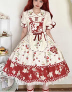 Sweet Lolita Shirt Strawberry Embroidery Ivory Blouse - image 19